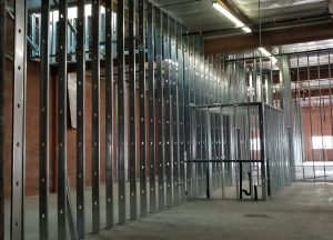 image of the steel stud framing Sierra Drywall Inc